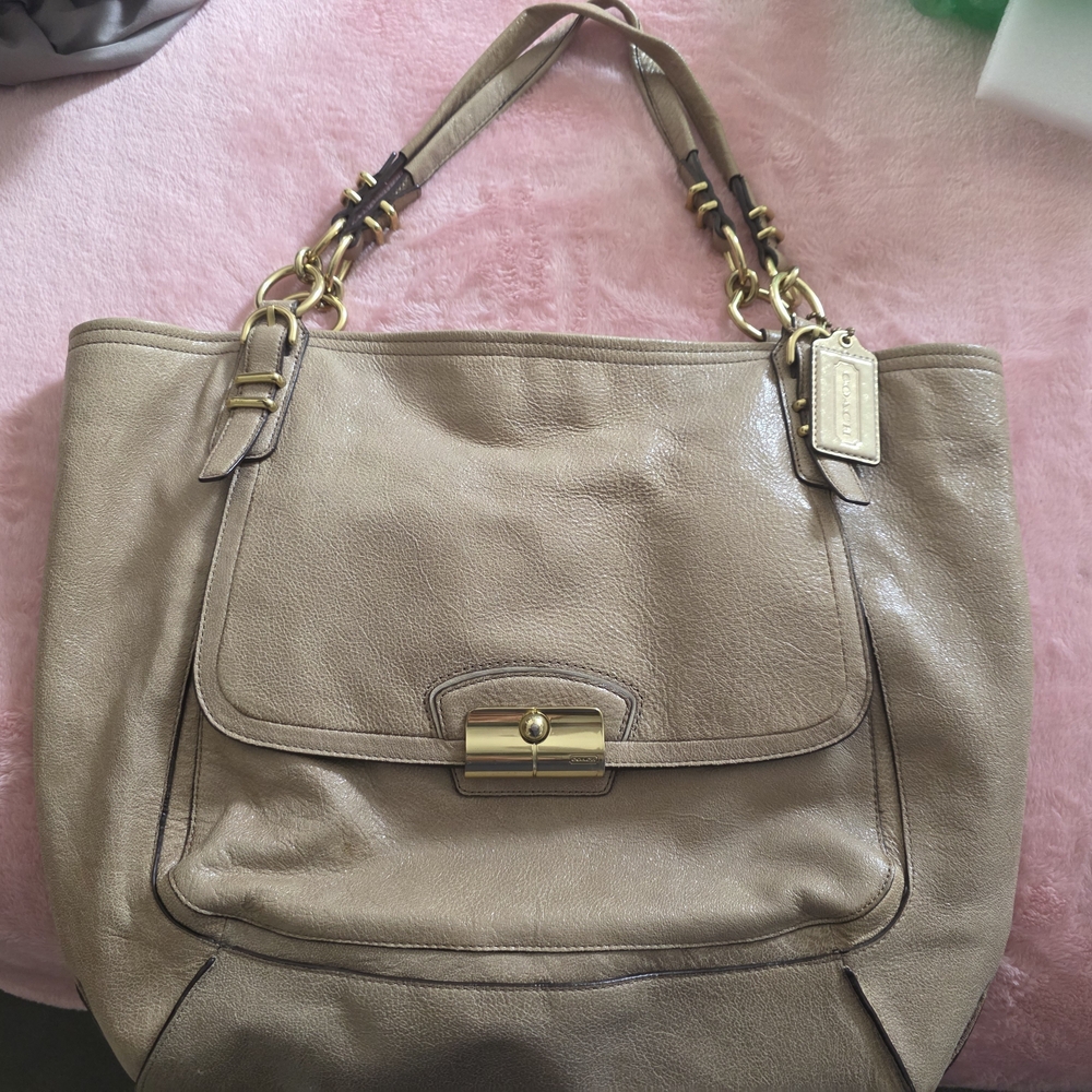 Coach Tan Leather Tote Bag